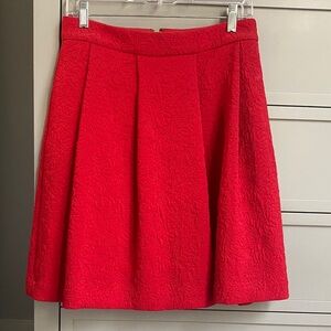 Ann Taylor Red jacquard skirt